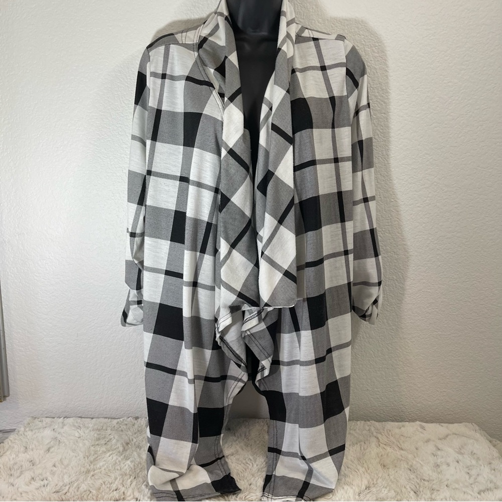 French Laundry Monochrome Plaid cardigan